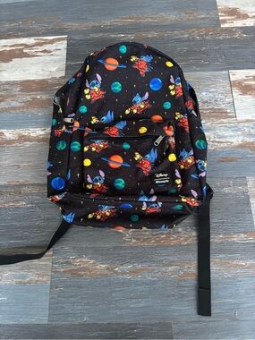 Loungefly Disney Lilo and Stitch Space Allover Print Nylon Backpack Bag